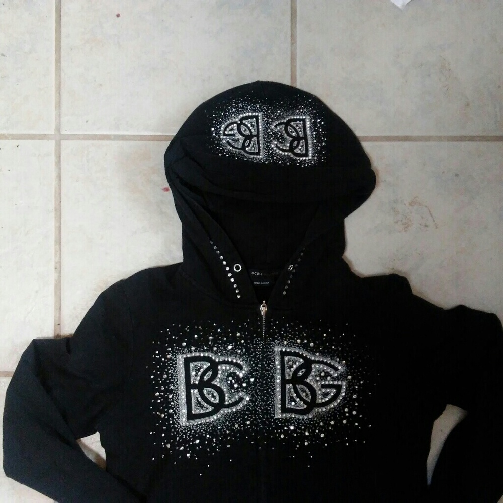 Womans Gorgeous BCBG bling hoodie Sz M
